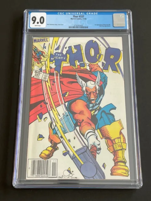 THE MIGHTY THOR #337 (Marvel 1983) Newsstand, CGC 9.0 WP, 1st app Beta Ray Bill!