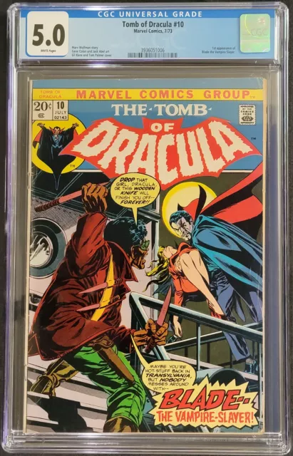 Tomb of Dracula #10 CGC 5.0 1973 First Appearance Blade the Vampire Slayer White