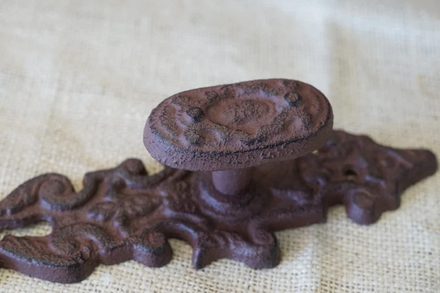 4 Cast Iron LARGE Antique Style FANCY Barn Handle Gate Pull Shed Door Handles 7