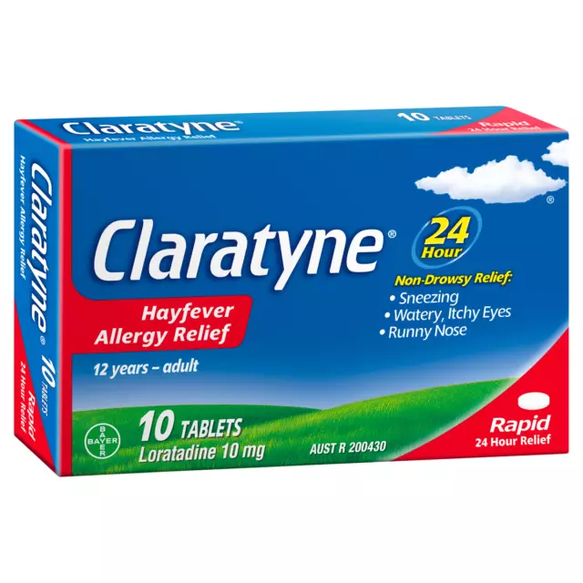 Claratyne Hayfever & Allergy Relief Antihistamine Tablets Non-Drowsy 24h 10 Pack