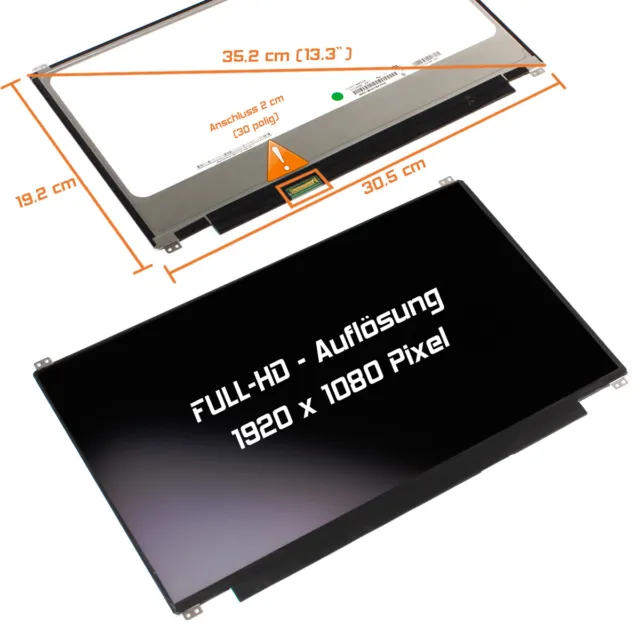 13,3" LED Display matt passend für AUO B133HAN02.7 IPS Full-HD 1920x1080