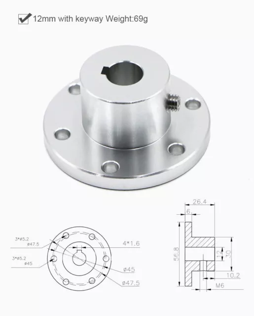 Rigid Flange Coupling Motor Guide Shaft Coupler Universal Aluminum Mounting Hub