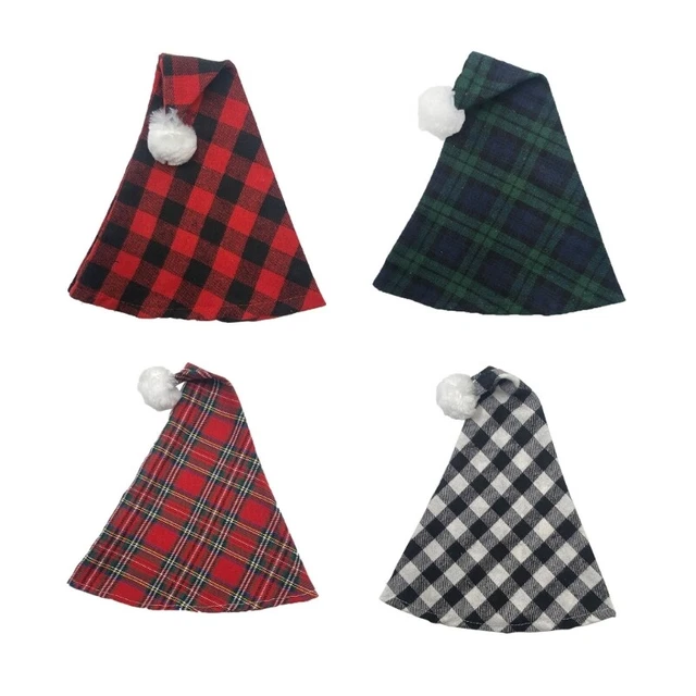 Cappello Babbo Natale a quadretti divertenti tessuto non tessuto cappello da Babbo Natale decorazione natalizia
