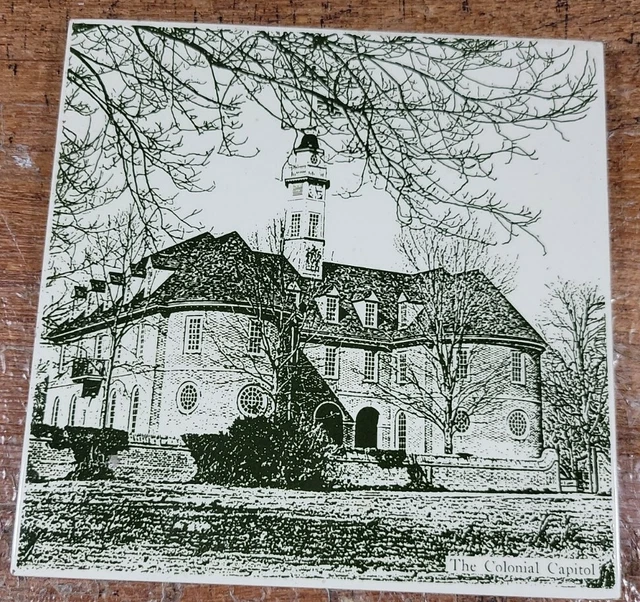 Vintage Ceramic Tile Mettlach, Germany 6 X 6 X 1/4 "The Colonial Capitol"