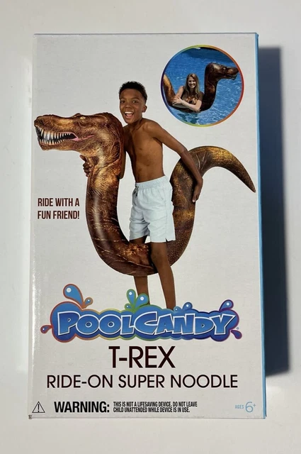 POOL CANDY T-REX Ride-On Super Inflatable Pool Noodle Ages 6+ NEW $16. ...