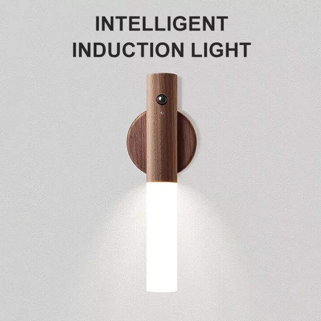 USB Rechargeable LED Induction Night Light Motion Sensor Closet Wall Lamp Indoor