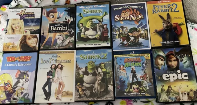 10 Movie Bundle Sheri sherk2 Bambi iceprincess Peterrabbit 2 TomandJerryAnd More