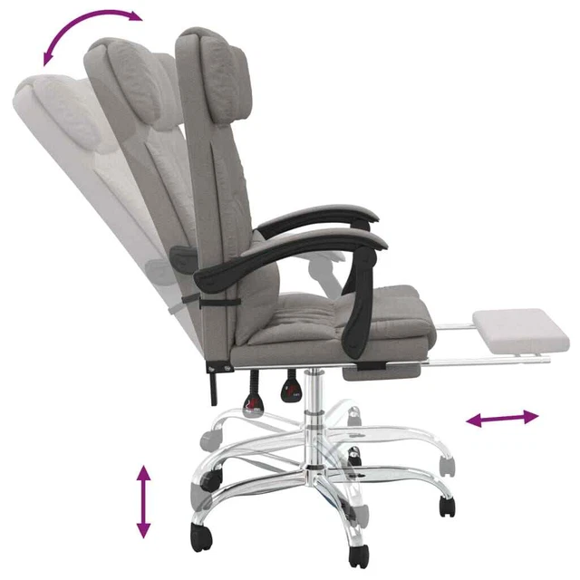 Fauteuil de massage inclinable de bureau Taupe Tissu 8