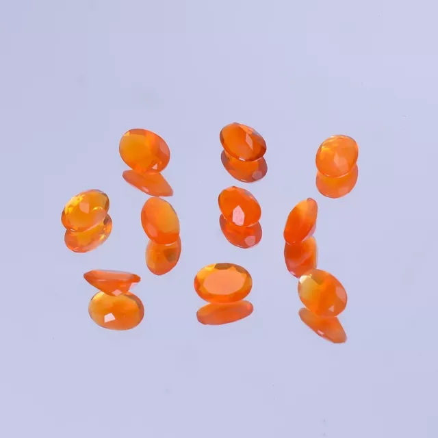 4.5 Ct Natural mexican Fire Opal Oval Cut Stone 10 Pcs Lot Gemstone 7X5X3 mm 2