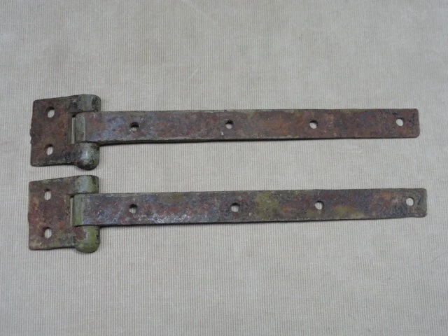 Pair of Barn Shed Door Garden Gate Strap Hinges Antique Cast Iron Nice Ones 'A' 6