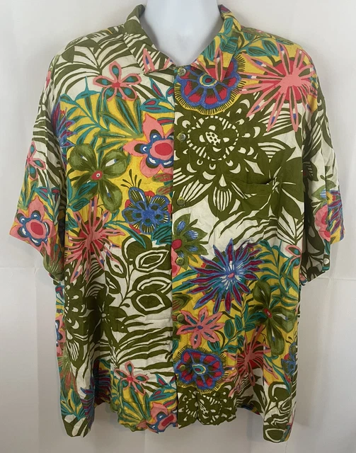 Vintage Mens Jams World Hawaiian Button Front Shirt Size 2XL Multicolor Floral
