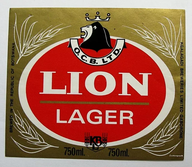 Beer Labels From Around the World - BOTSWANA (Kgalagadi Breweries - Lion Lager)