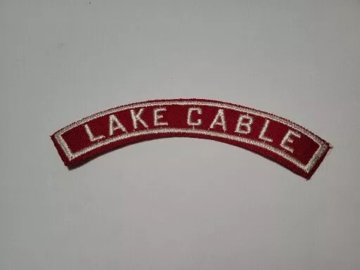 Vintage Lake Cable Ohio Boy Scouts Red & White Community Strip Patch