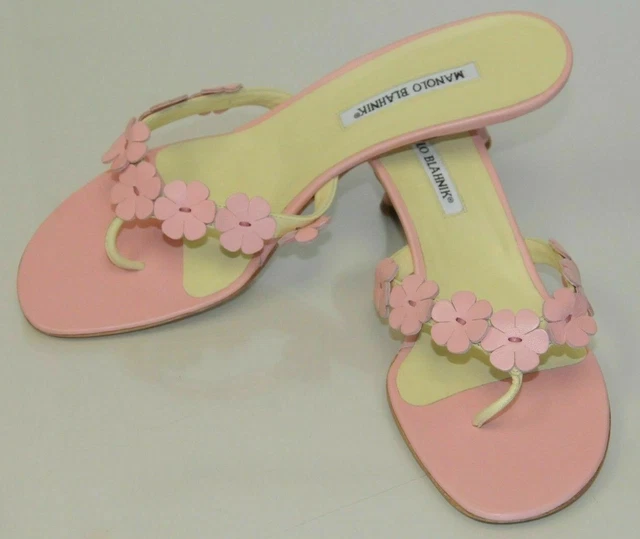 Mules Manolo Blahnik PETALA En Daim Corail - Taille 37 - Neuf (Sans Emballage, État Impeccable)