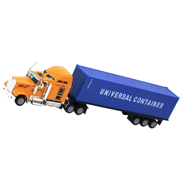 Modelo de Aleación Tractor Semirremolque Juguete Semirremolque Y Remolque Cama Plana Camión