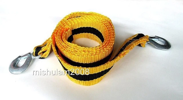 Sangle De Remorquage 3 Tonnes, 3 Mètres - Nylon Avec Crochets En Fer, Pour Dépannage Voiture, Camion, Couleur Aléatoire