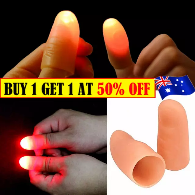 2pc Magic Light Up Finger trick Fingers LED Tricks Thumb Magic Props Lights Toys