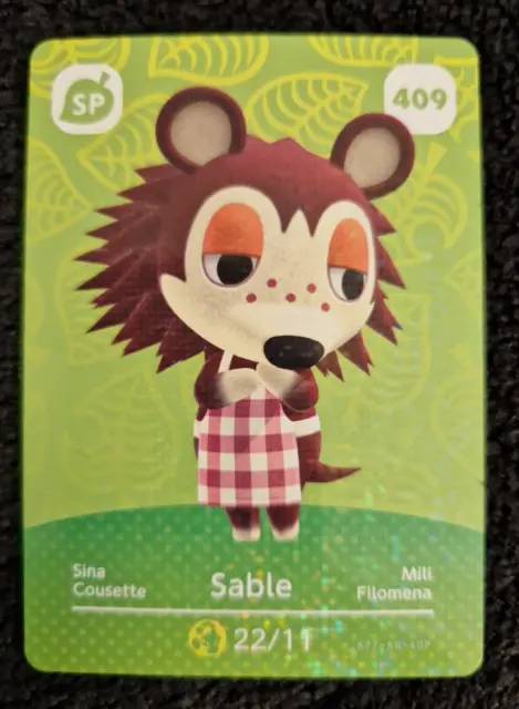 Carte Amiibo Animal Crossing série 5 n°409 SP Sable