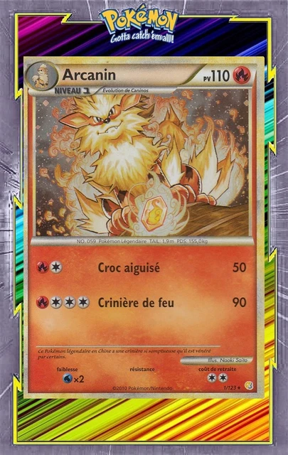 Arcanin Holo - HS01:HeartGold SoulSilver - 1/123 - Carte Pokemon Française