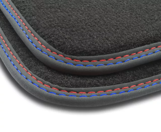 BM19-1 Alfombrillas Velour Premium Mate Rojo-Azul para BMW Serie 3 F30 2012-2018