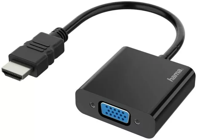 HAMA HDMI auf VGA Adapter D-Sub 15-polig Konverter Full HD 1080p + 3.5mm Audio