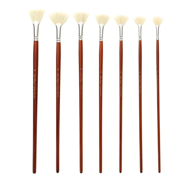 Fan Paint Brush Set Nylon Hair Acrylic and Oil Brushes 5Pcs