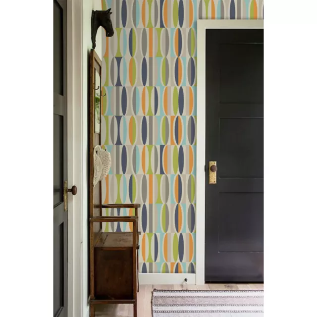 Retro mid century pattern modern style shapes geometric Removable Wallpaper