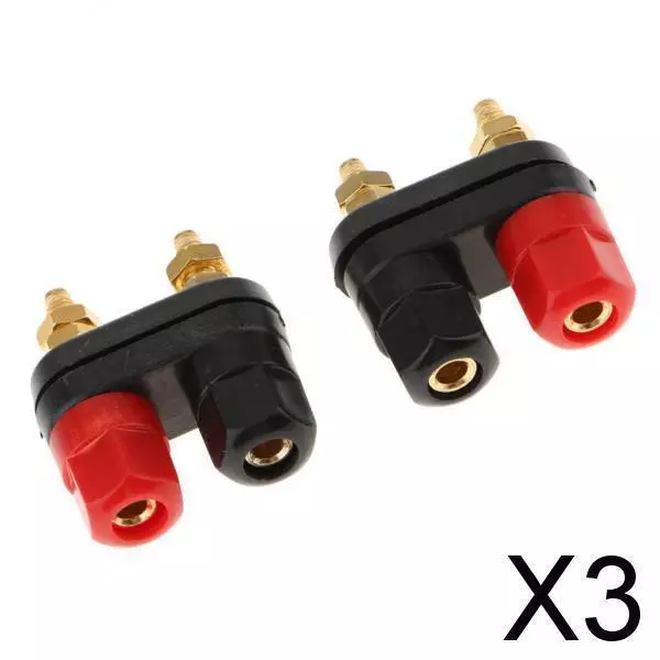 3X 2pcs 4mm Banana Plug Jack Socket Binding Post for Speaker Amplifier Terminal