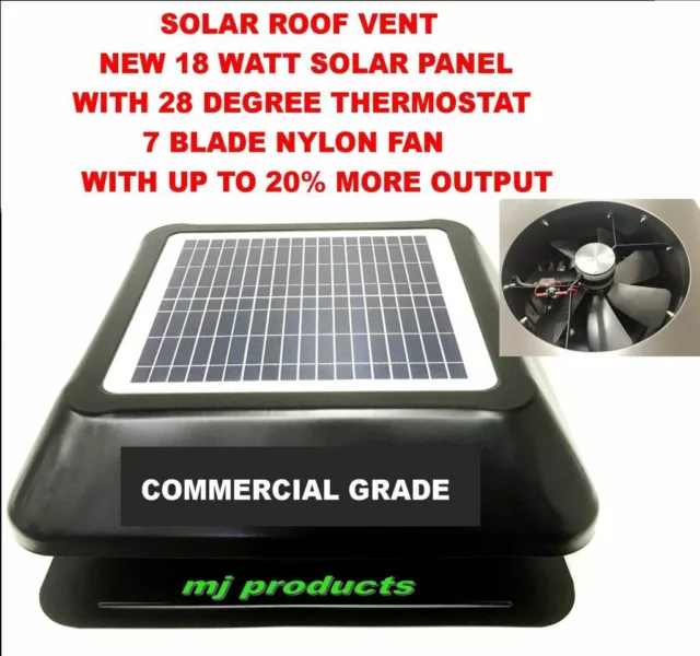 Solar roof vent/exhaust fan/ventilator/extractor/ventilation 18 watt solar pa...