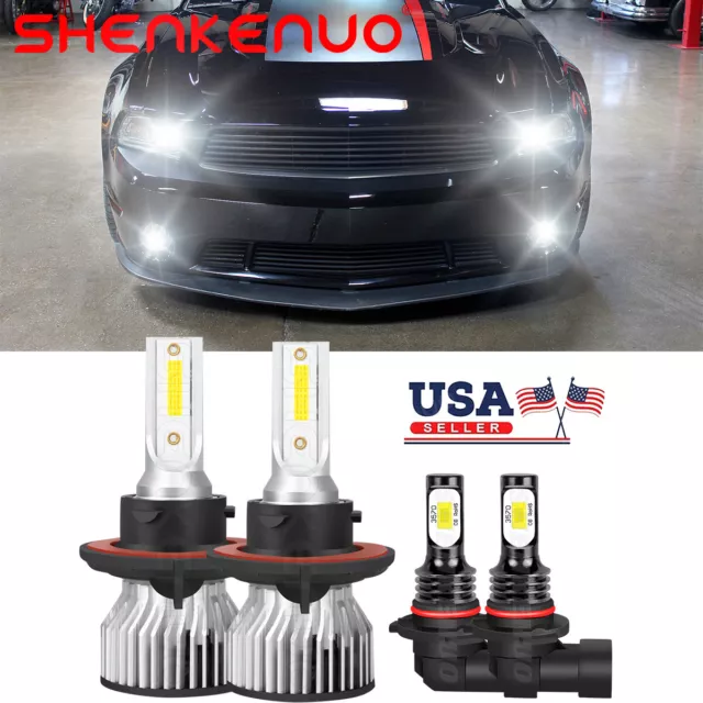 For Ford Mustang 2007-2012 6K Combo LED Headlight Hi/Lo + Fog Light Bulbs Kit US