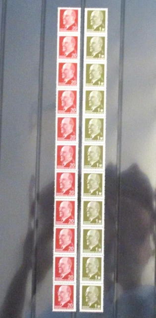 DDR -2x 11er - Streifen `Ulbricht´ mit Nr. , Mi. 848 YK R + 1540 YR Wz. 3Y, xx!