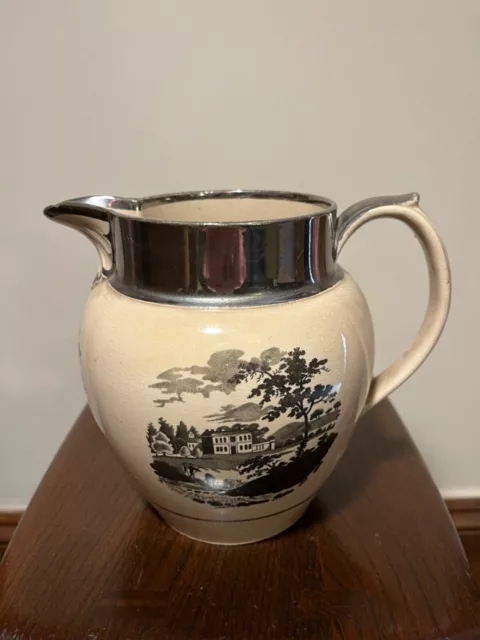 Antique Pearlware Silver Lustre Jug