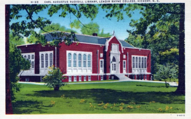 Carl Rudisill Library Lenoir Rhyne College Hickory NC Linen Vintage Postcard