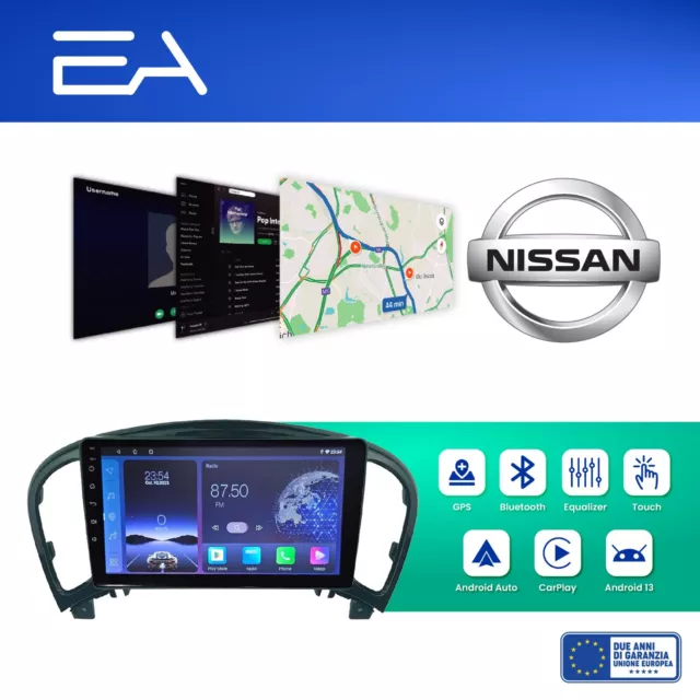 Autoradio Android 13 Nissan Juke 4GB ram 64GB rom -Telecamera di Parcheggio-