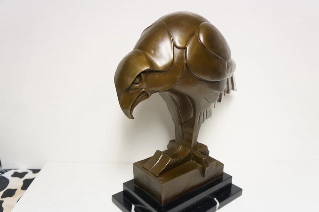 Estatua Águila Pájaro Fauna Art Deco Estilo Art Nouveau Estilo Bronce sólido 2
