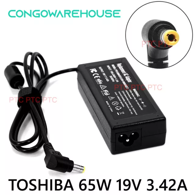 19V 3.42A 65W ADAPTER FOR ASUS TOSHIBA LAPTOP CHARGER POWER SUPPLY + Lead Cord