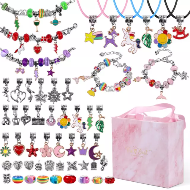 Kit de fabricación de joyería hágalo usted mismo con cuentas colgante pulsera collar cuerda moda viajero