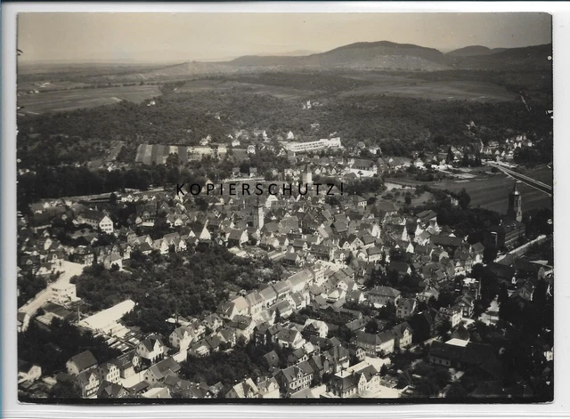 ZZ-4741/ Waiblingen Foto seltenes Luftbild 1935 18 x 13 cm