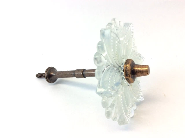 Clear Floral Pattern Curtain Tieback Tie Back Glass Decorative Single Part
