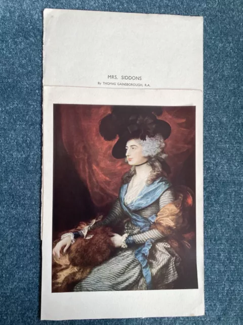 Mrs Siddons, by Thomas Gainsborough, Vintage Colour print, Artist Details