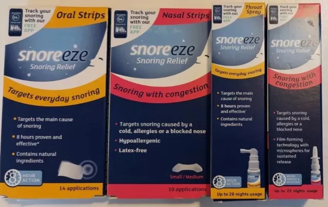 Snoreeze snore relief products. Select item/s required