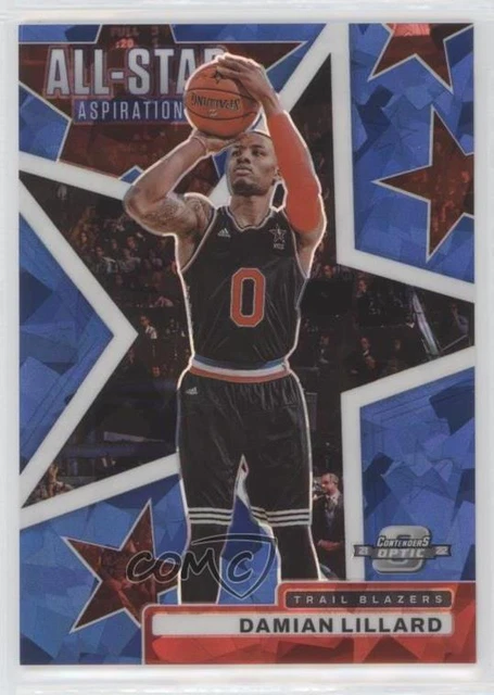 2021-22 Panini Contenders Optic Blue Cracked Ice Prizm /75 Damian Lillard #22