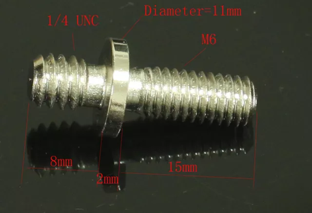 1pcs long 1/4" Male Threaded to M6 Male Threaded screw Adapter for tripod camera