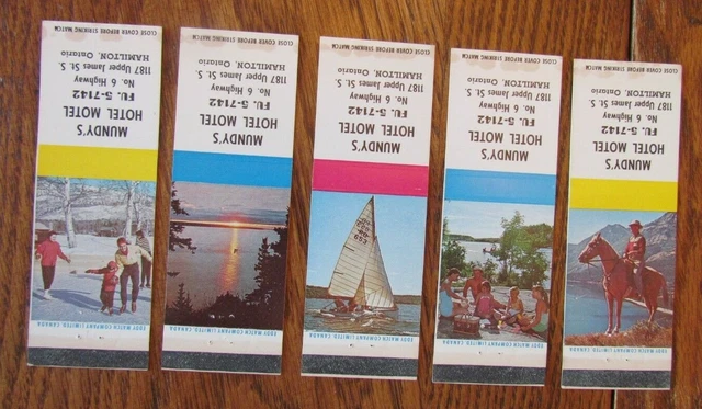 CANADIAN SCENES 1960s COMPLETE SET OF MATCHBOOK COVERS (HAMILTON, ONTRIO) -E20