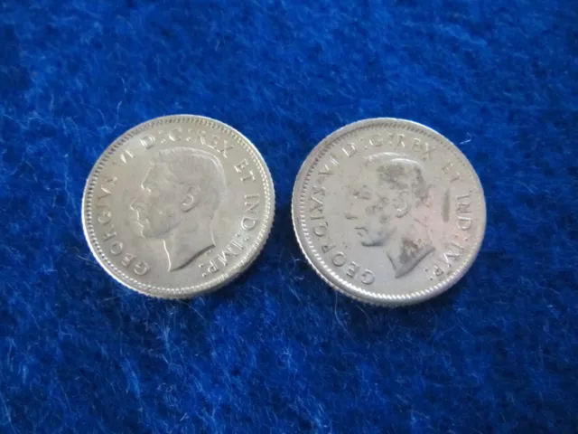 1942 & 1943 Canada Silver 10 Cents - Lustrous Higher Grade