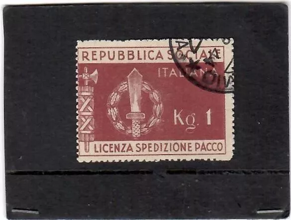 Repubblica Sociale 1944-Franchigia Militare-Il Raro 1C. Bruno-Ottimo Timbro 1944