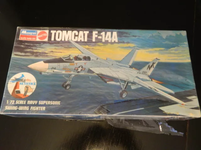 Vintage Monogram Mattel Tomcat F-14A Model US Navy Jet Fighter NOS 1:72 USA 1971