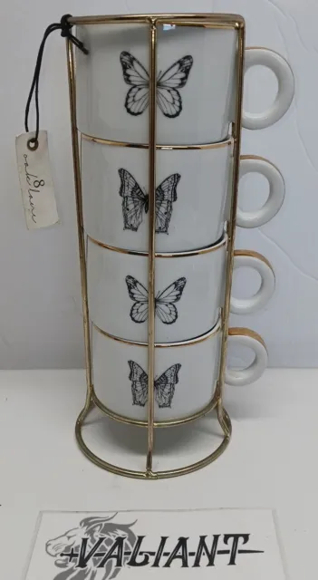 8 Oak Lane Tea Cup Butterfly Tower Set Discontinued