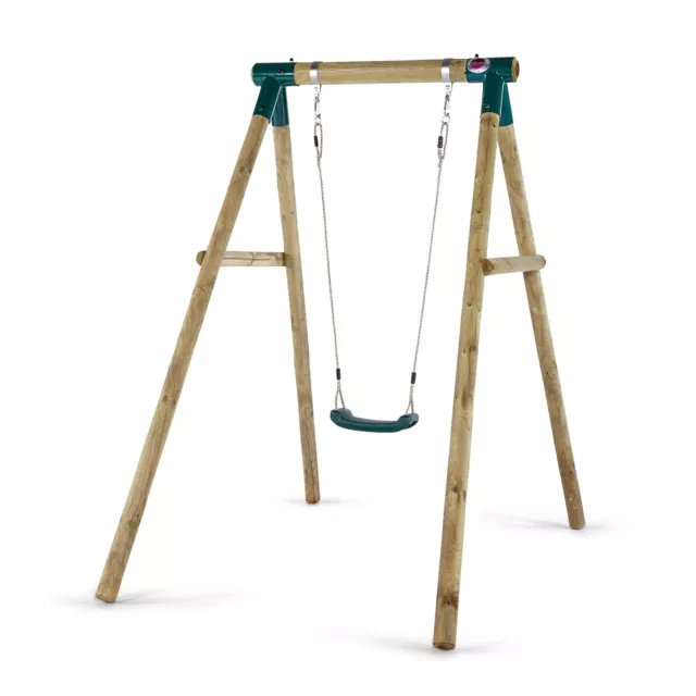 Plum Play Swing Set Baby Toddler w/Roundpole Frame & Adjustable Wood Bush Baby