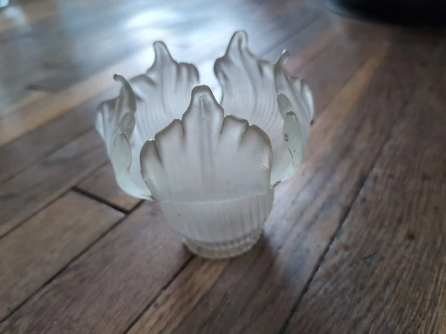 TULIPE EN VERRE Depoli Pour Lampe Ou Applique Excellent Etat Voir Les